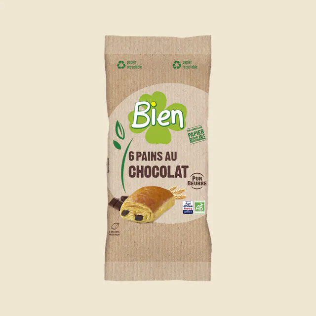 Pain choco bio* x6 270g