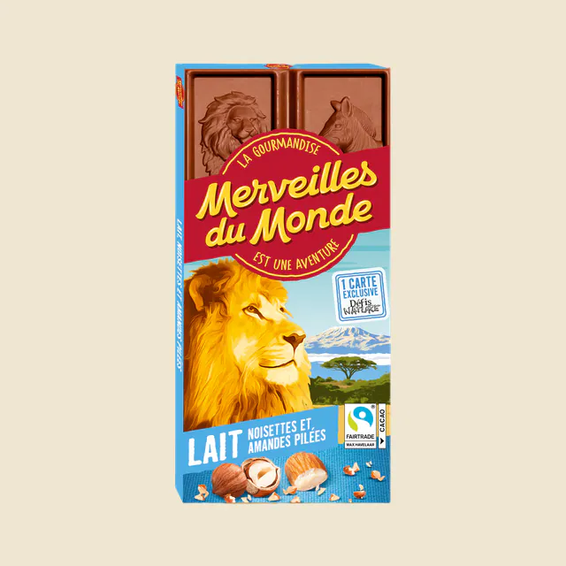 Tablette Lait noisettes et amandes pilées