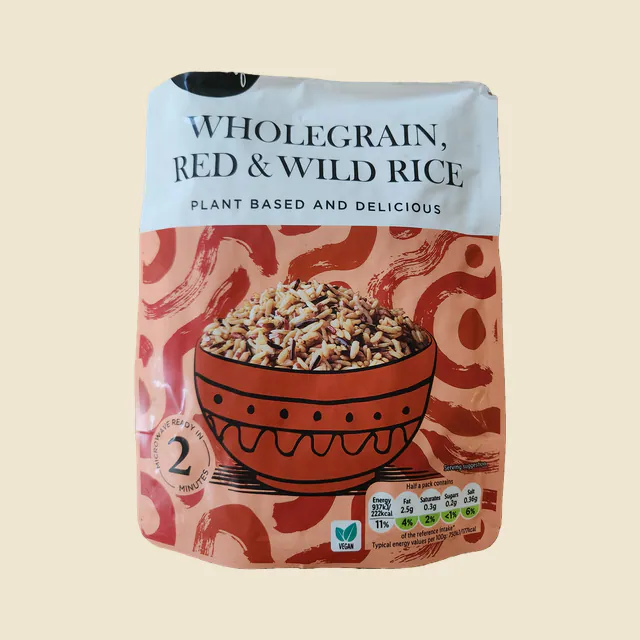 Wholegrain red & wild microwavable rice