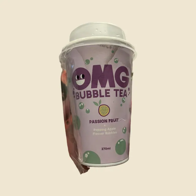 OMG Bubble Tea Passion Fruit   Popping Apple Flavour Bubbles