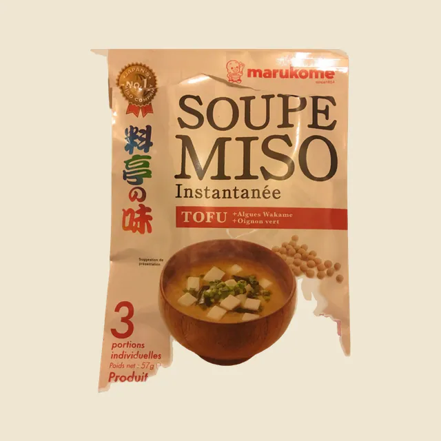 Soupe miso instantanée / Tofu + Algues Wakame + Oignons vert