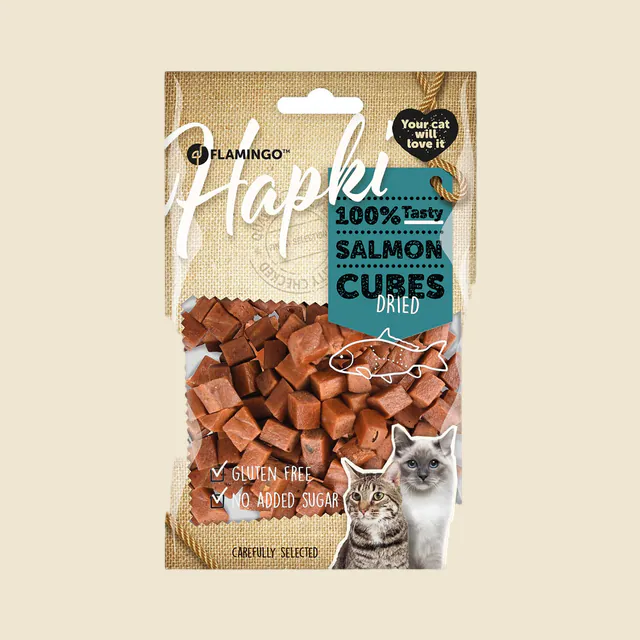 Snack para gatos Hapki taquitos de salmón 85 g