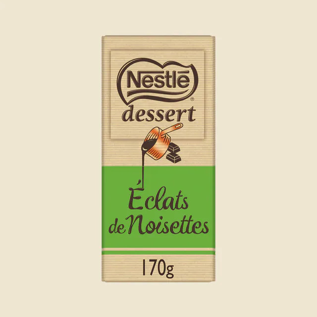 NESTLÉ DESSERT Chocolat Noir Éclats de Noisettes 170g