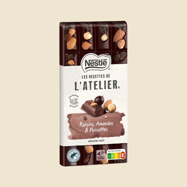 Chocolat noir raisins, amandes & noisettes