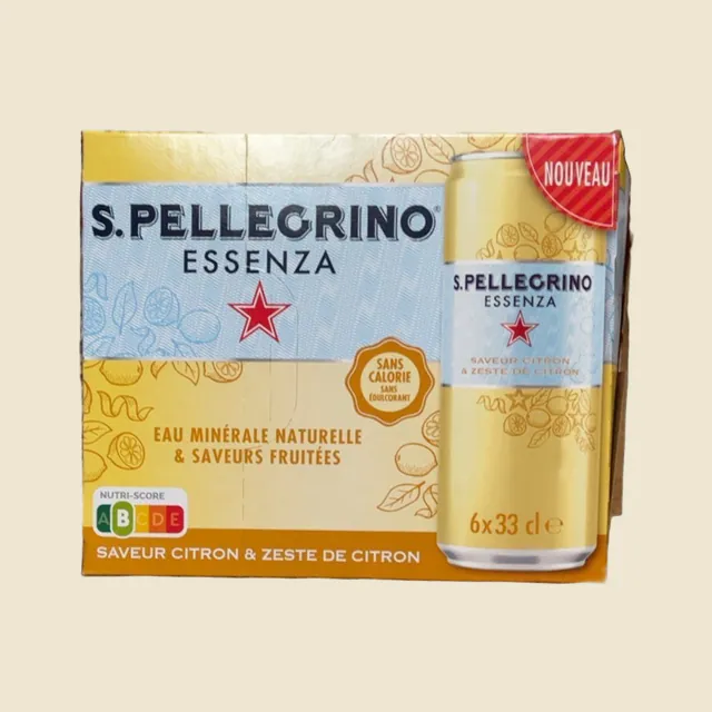 Eau minerale naturelle et saveurs fruitées (Saveur Citron et Zeste de citron)