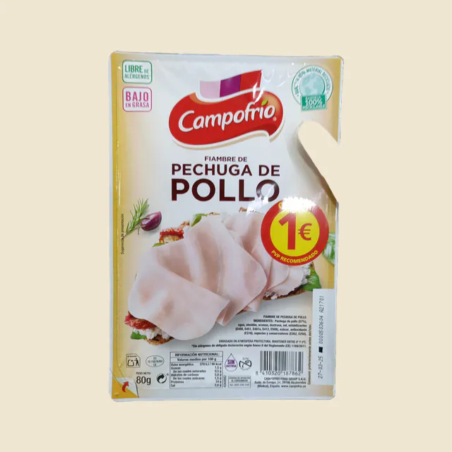 Fiambre de pechuga de pollo