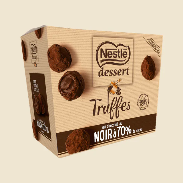 NESTLE DESSERT Truffes au chocolat Noir corsé 70% 250g