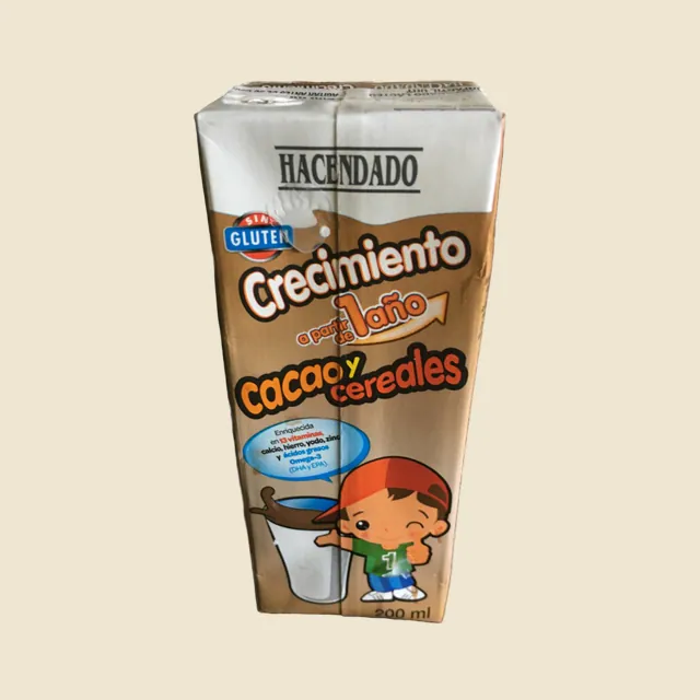 Leche crecimiento cacao y cereales