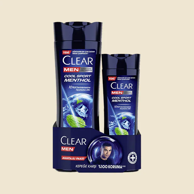 Clear Men Kepeğe Karşı Etkili Şampuan Cool Sport Menthol 350 ml + 180 ml