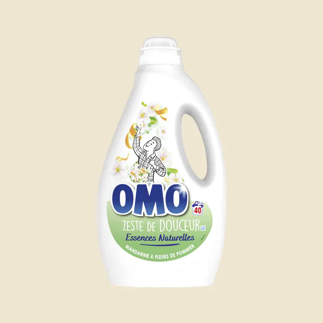 Omo Lessive Liquide Mandarine & Fleurs de Pommier 40 Lavages - 2L