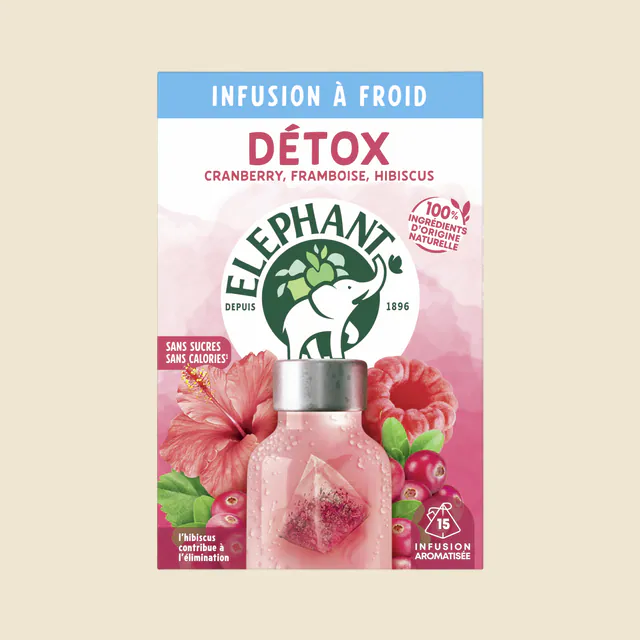 Infusion à froid Detox cranberry framboise hibiscus