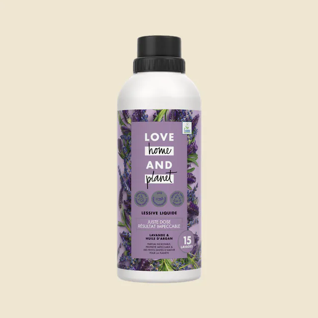 Love Home And Planet Lessive Liquide Lavande & Huile Argan 750ML 15 Lavages