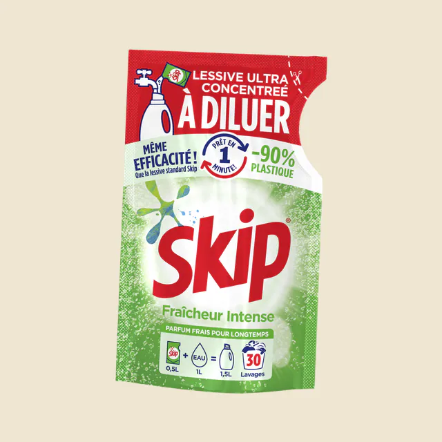 SKIP Lessive Liquide à Diluer Fraîcheur Intense 500ml - 30 Lavages